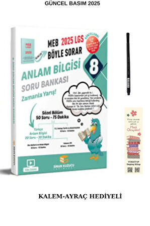 Sinan Kuzucu 8. Sınıf Anlam Bilgisi Soru Bankası 2025 (KALEM+AYRAÇ HEDİYELİ)2025