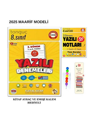 Tonguç 8. Sınıf 2. Dönem Yazılı Denemeleri ve Yazılı Notları (Emoji Kalem+Ayraç)