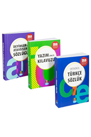 Ortaokul Türkçe Sözlük Atasözleri ve Deyimler Sözlüğü Yazım (İmla) Kılavuzu 3'Lü Set TDK Onaylı