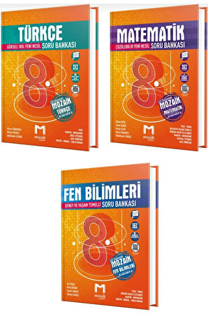 Mozaik 8. Sınıf Matematik Fen Bilimleri Türkçe Soru Bankası 3'lü Set