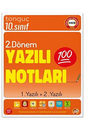 10. Sınıf Yazılı Notları ve Denemeleri 2. Dönem 1 ve 2. Yazılı 2 KİTAP - Tonguç Yayınları