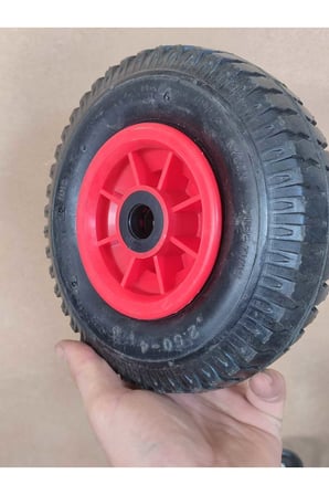200x40 mm Plastik Jant El Arabası Yük Taşıma Arabası Tekeri Burçlu Şişme Şambelli İç Lastikli Teker
