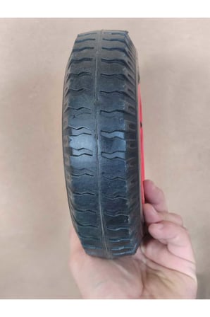 200x40 mm Plastik Jant El Arabası Yük Taşıma Arabası Tekeri Burçlu Şişme Şambelli İç Lastikli Teker