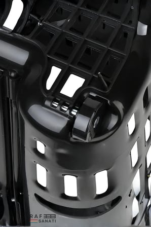 5 Adet - 43 LT Tekerlekli Market Sepeti | Plastik Alışveriş Sepeti Ergonomik Çift Saplı Kırmızı