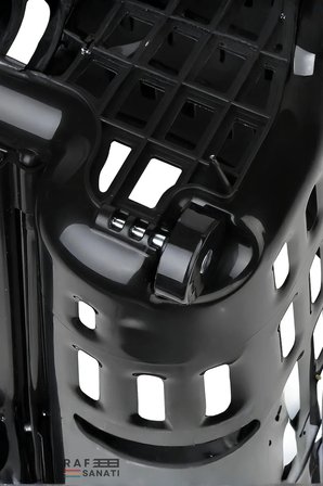 43 LT Tekerlekli Market Sepeti | Plastik Alışveriş Sepeti Ergonomik Çift Saplı Turkuaz