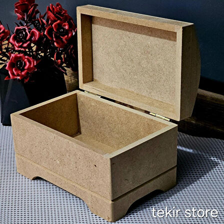  Ahşap Bombeli Sandık Öğrenci Kutu Çok Amaçlı Kapaklı Organizer Ham Hobi Boyamalık Hediye Kutusu