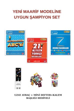 Tonguç 2. Sınıf ŞAMPİYON Set MAARİF MODELİNE UYGUN 3 Kitap(Uzay A+Mini D+Kalem B.)