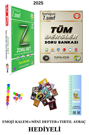 Tonguç 7. Sınıf Tüm Dersler + Zoru Tüm Dersler Soru Bankası 3 KİTAP (EMOJİ K.+MİNİ D.+TIRTIL A.)