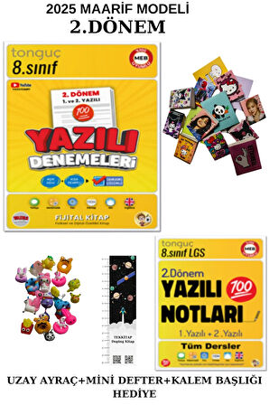 Tonguç 8. Sınıf Yazılı Notları ve Yazılı Denemeleri  2. Dönem 1 ve 2. Yazılı(UZAY A.+MİNİ D.KALEMB.)