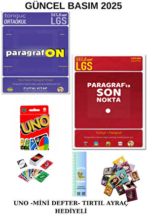 Tonguç Paragrafta ON- Paragrafta Son Nokta 5,6,7. 8. Sınıf SB.  (UNO+MİNİ DEFTER+ TIRTIL AYRAÇ 2025