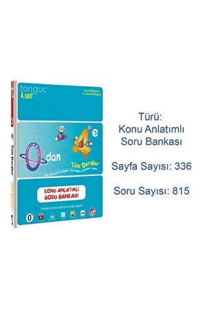 Tonguç 4. Sınıf Tüm Dersler Zoru Bankası 0'dan 4'e Konu Anlatımlı Soru Bankası