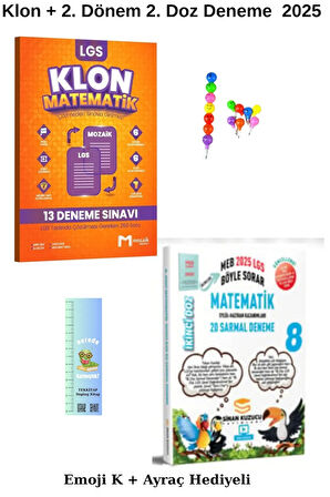 Sinan Kuzucu 2. Doz Matematik + Klon Matematik Branş Deneme 2KİTAP  (EMOJİ + TIRTIL AYRAÇ)2025
