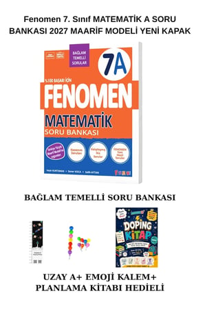 Fenomen 7. Sınıf Matematik-Fen-Türkçe -Paragraf A ( 4 lü) Bağlam Temelli SB. (Planlama Kitabı + Emoj K+Uzay A) 2027 Maarif M. Yeni Kapak