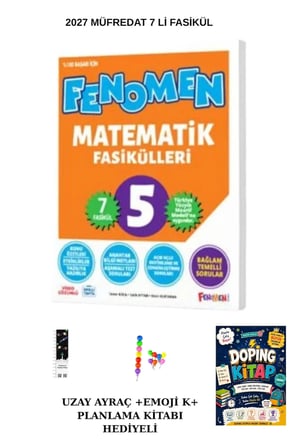 Fenomen 5. Sınıf Matematik (7 li) Fasikül Seti 2027 Müfredat Yeni Kapak (Özel planlama Kitabı+Emoji K+Uzay A)