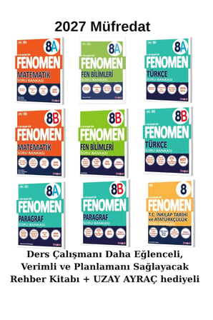 Fenomen 8. Sınıf 9 Lu A-B Tüm Dersler Soru Bankası Seti (Planlama Kitabı +Kalem +Uzay A.Hdyli)2027