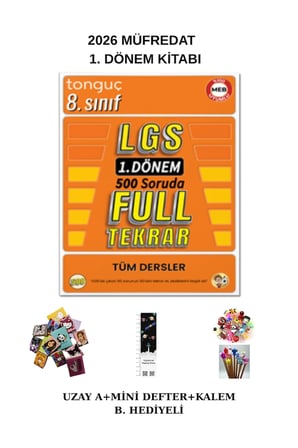 Tonguç 8. Sınıf 1. Dönem Full Tekrar 500 Soru Yeni Ürün(Uzay A+Mini Defter+Kalem B. Hediyeli )2026