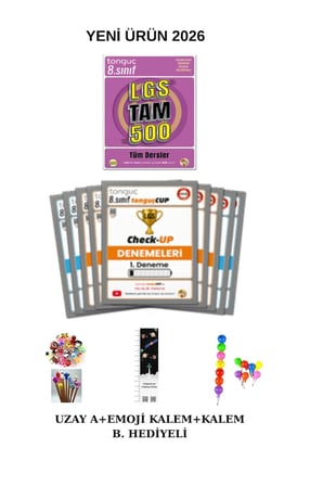 Tonguç 8. Sınıf Tam 500 Tüm Dersler VE Check UP Deneme 2 li Set(Emoji K.+Kalem B.+Uzay A)2026 YENİ