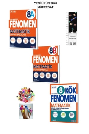 Fenomen 8. Sınıf A-B VE KÖK MATEMATİK Soru Bankası (3 KİTAP) 2026 MÜFREDAT (UZAY A.+KALEM B)YENİ