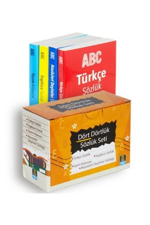 Dört Dörtlük Sözlük Seti ABC İlk ve Orta Öğretim Tdk Uyumlu (4 Kitap Kutulu)