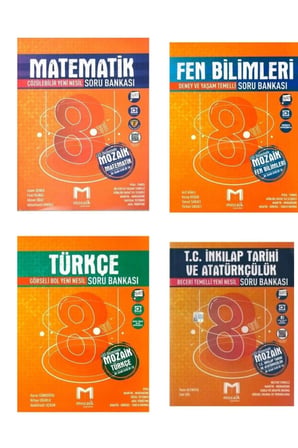 Mozaik 8. Sınıf Soru Bankası Seti (4 Kitap ) - ( Matematik -fen -türkçe -inkilap)