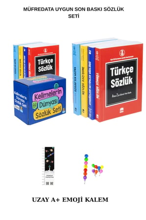 Mercan Okul Ema Yayınları Kelimelerin Dünyası Sözlük Seti Türkçe-İngilizce-Yazım Kılavuzu-Atasözleri ve Deyimler(4 Kitap)(EMOJİ K+ UZAY A)SON MÜFREDAT