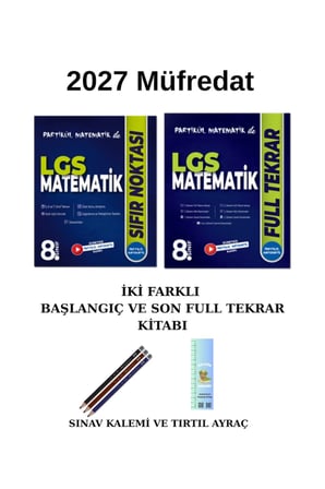 Partikül Matematik ile 8. Sınıf LGS Sıfır Noktası VE Full Matematik 2 Li SET(TIRTIL A.+SINAV KALEMİ )2027