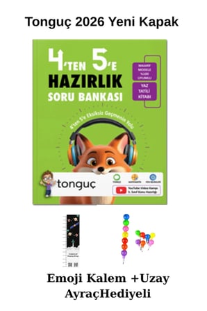 Tonguç 4 ten 5 e Hazırlık SETİ (3 KİTAP) 2027 MAARİF MODELİ YENİ KAPAK(UZAY A+EMOJİ KALEM H)