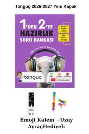 Tonguç 1 den 2 ye Hazırlık Kitabı 2027 MAARİF MODELİ YENİ KAPAT(UZAY A+EMOJİ KALEM)2027
