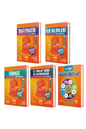 LGS 8. Sınıf Matematik Fen Bilimleri Türkçe İnkılap Paragraf Soru Bankası seti