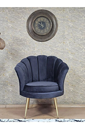 Tekli İstiridye Gold Kaplama Sivriltme Ayak Çay Seti Koltuk Tekli Berjer , Balkon, Salon, Ofis Füme Renk 47 x 47 Boyut/Ebat