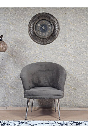 Tekli TEDDY Krom Kaplama Sivriltme Ayak Çay Seti Koltuk Tekli Berjer , Balkon, Salon, Ofis Kahverengi Renk 40,5 Boyut/Ebat