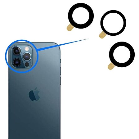 Apple iPhone 12 Pro İle Uyumlu Kamera Camı
