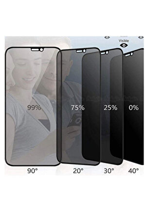 Iphone 12 - 12 Pro Hayalet Ekran Privacy Gizlilik Filitreli Full Kırılmaz Cam Ekran Koruyucu