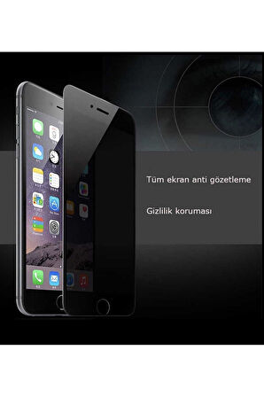 Iphone 6 Iphone 6s Plus Siyah Privacy Kavisli Hayalet Gizlilik Filitreli Full Ekran Koruyucu