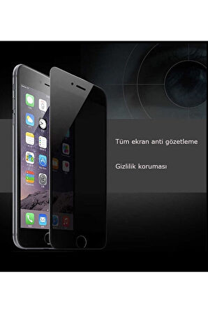 Iphone 6 / 6s Plus Siyah Privacy Kavisli Hayalet Gizlilik Filitreli Full Ekran Koruyucu