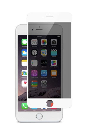 Iphone 7 Beyaz Privacy Kavisli Hayalet Gizlilik Filitreli Full Ekran Koruyucu