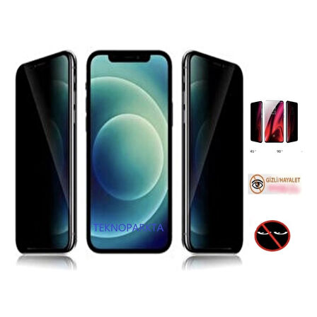 Iphone 14 Hayalet Privacy Gizli Görünmez Tam Kaplayan Kırılmaz Cam Ekran Koruyucu