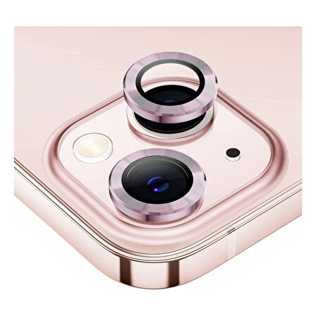 Iphone 14 Plus Kamera Koruyucu Lens Mercek Metal Çerçeveli 2li Set Gümüş Gri Silver