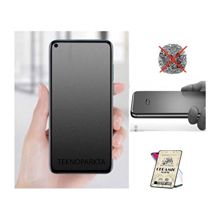 Oppo A96 Ekran Koruyucu Mat Seramik Esnek Tam Kaplayan Cam Nano