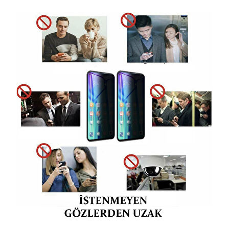 Oppo A77 A77S Hayalet Ekran Koruyucu Privacy Gizlilik Filitreli Tam Kaplayan Cam