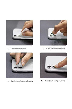 Uyumlu Iphone 13 Kamera Koruyucu Lens Mercek Metal Çerçeveli 2li Set Gold Altın