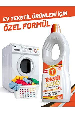 Ev Tekstili 3'ü 1 Arada %100 Yerli Sıvı Çamaşır Deterjanı 6 Adet X 1200 Ml