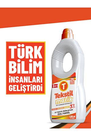 Ev Tekstili 3'ü 1 arada Sıvı Vegan Çamaşır Deterjanı 7 Adet X 1200 ML