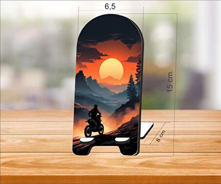 2 Adet Ahşap Motokros Telefon Tutucu Masaüstü Telefon