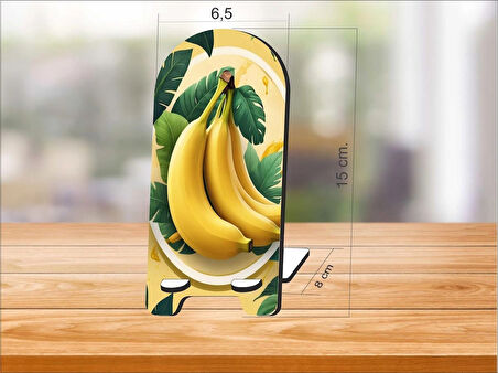 2 Adet Ahşap Muz Telefon Tutucu Masaüstü Telefon