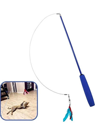 Bak Gel Al Teleskopik Zilli Tüylü Kedi Oltası | Uzunluk Ayarlı Esnek Saplı Eğlenceli Kedi Oyuncağı, Etkileşimli Oyuncak