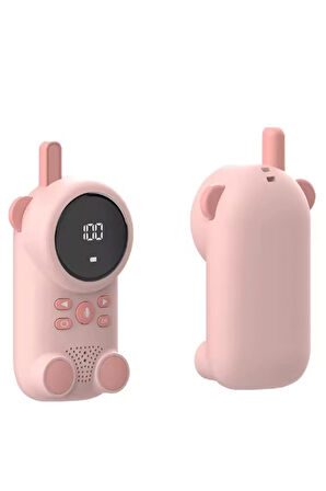 Vtn-64 Çocuklar Için Kamp Yürüyüş El Telsizi Şarj Edılebılır 3km Menzil pembe