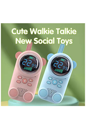 Vtn-64 Çocuklar Için Kamp Yürüyüş El Telsizi Şarj Edılebılır 3km Menzil pembe