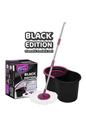 Parex Black Edition Otomatik Temizlik Seti - Kova Mop Seti 1 Adet Yedek Mop Hediyedir