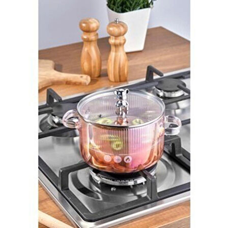 ısıya dayanıklı ayıcıklı cam tencere